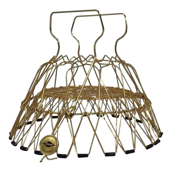 Vintage French Country Egg Basket Pure Gold Plated Wire Basket Made in France - Picture 1 of 8